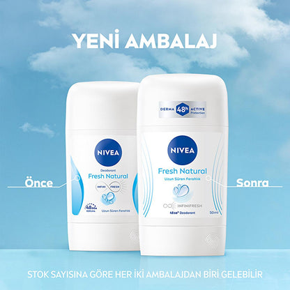 Nivea Fresh Natural Deodorant Stick for Women: 48 Hour Odor Protection, Aluminum-Free, Ocean Scent - Long Lasting Freshness by Beauty Care Bag
