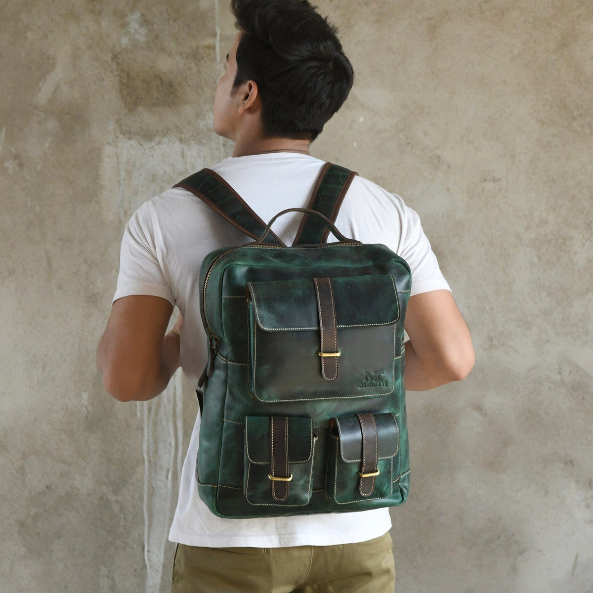 Greenfield Leather Backpack by Classy Leather Bags