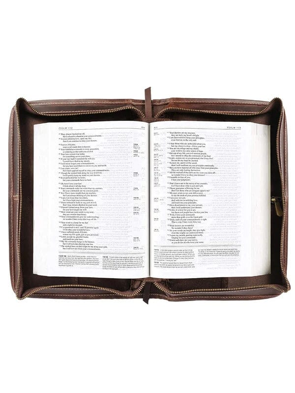 Classic Bible Leather Cover - Choco by Classy Leather Bags