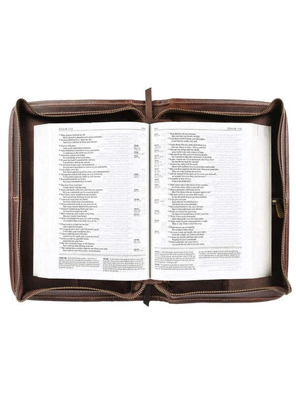 Classic Bible Leather Cover - Choco by Classy Leather Bags