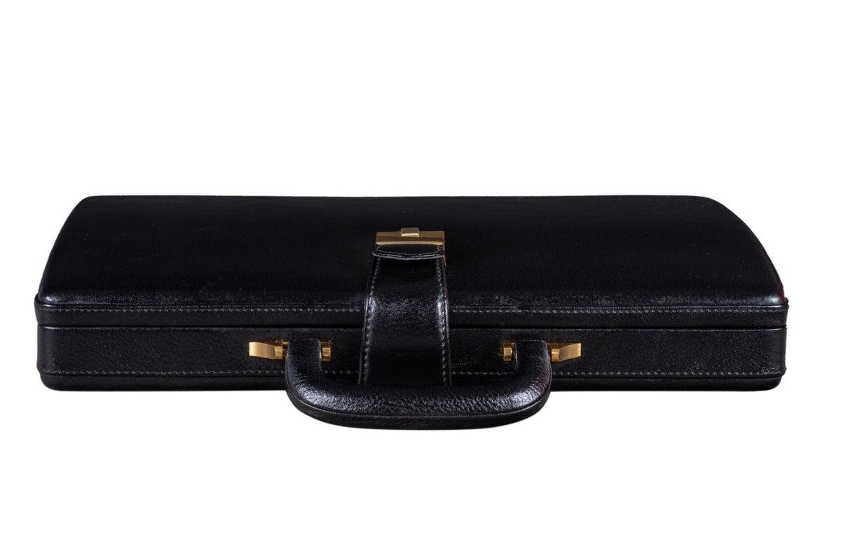 Leather Executive Men's Leather Attache Briefcase - Black by Classy Leather Bags