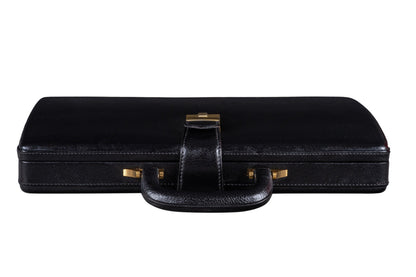 Leather Executive Men's Leather Attache Briefcase - Black by Classy Leather Bags