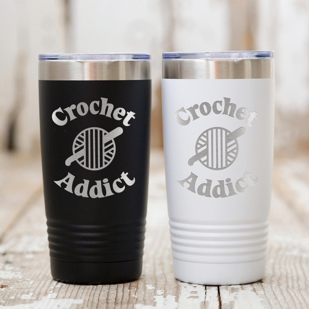 Insulated Travel Mug - 20 oz Engraved Tumbler With Double Wall Insulation For Crochet Lovers by Joyful Moose