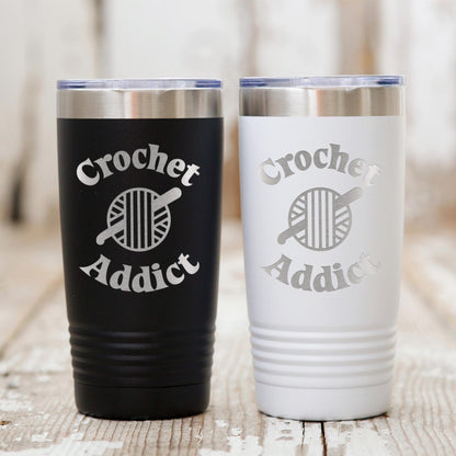 Insulated Travel Mug - 20 oz Engraved Tumbler With Double Wall Insulation For Crochet Lovers by Joyful Moose
