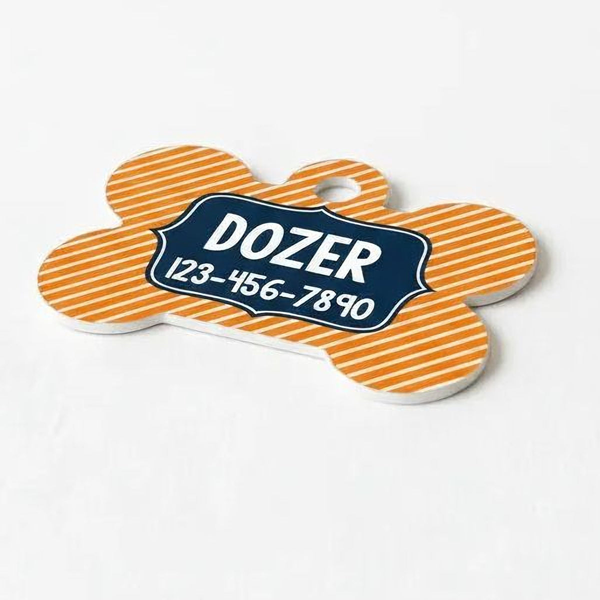 Personalized Dog Tag - Custom Dog Collar Bone Shaped Tag with Vibrant Print by Joyful Moose