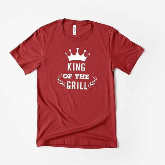 Men's Grill T-shirt King of the Grill BBQ Cooking Gift for Dad Grilling Gift Idea by Joyful Moose