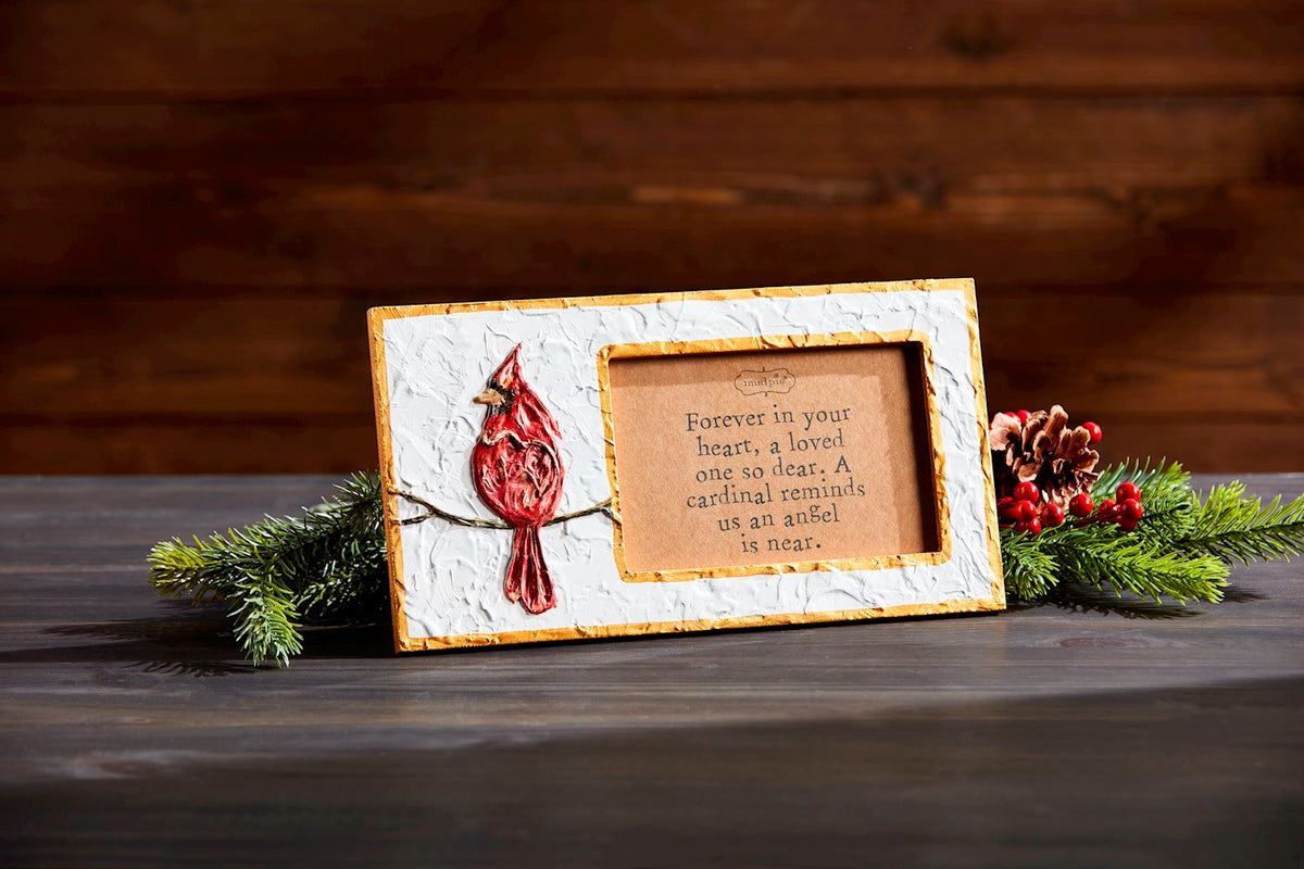 Cardinal Photo Hand-Painted Wooden Frame with Sentiment by Rust & Cinder