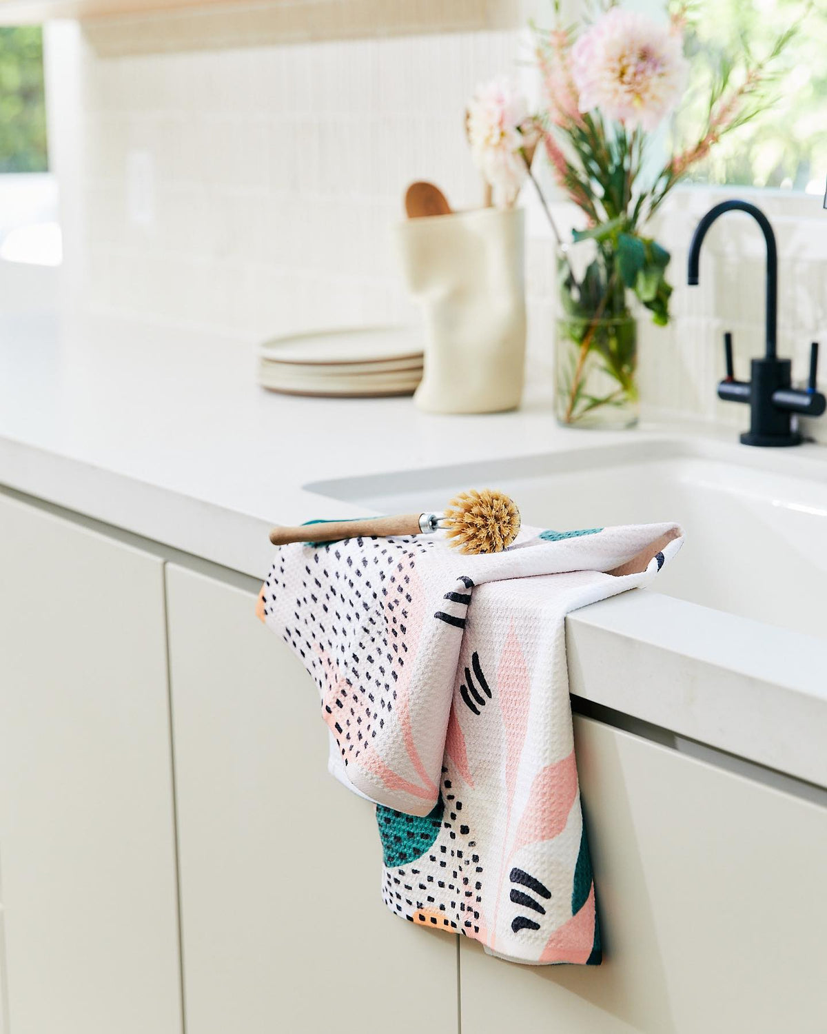 Butchers Meat Gingham Geometry Tea Towel by Rust & Cinder