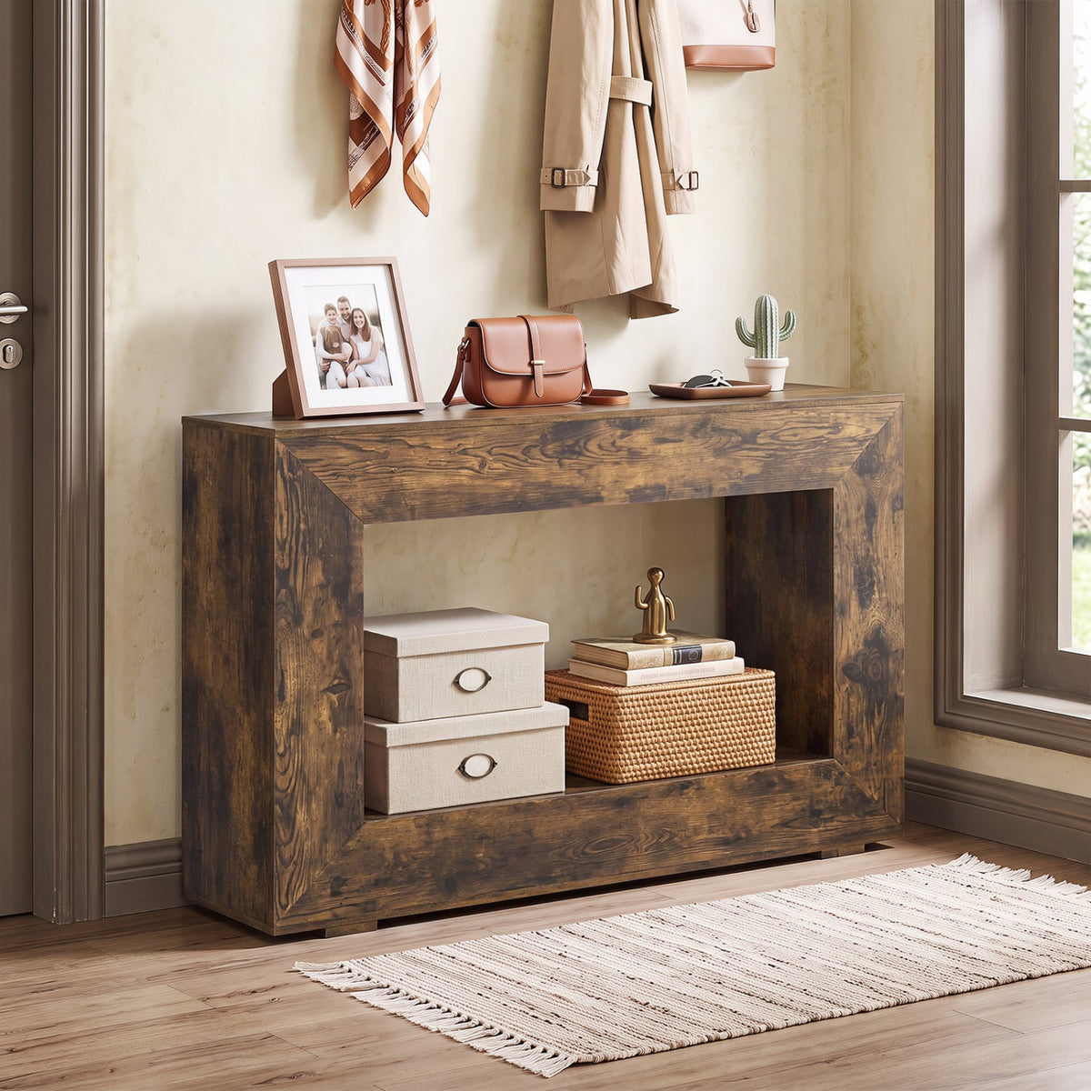 47 inch 2-tier farmhouse console table by DirectDeals, view 6