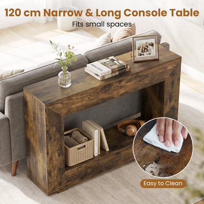 47 inch 2-tier farmhouse console table by DirectDeals, view 8