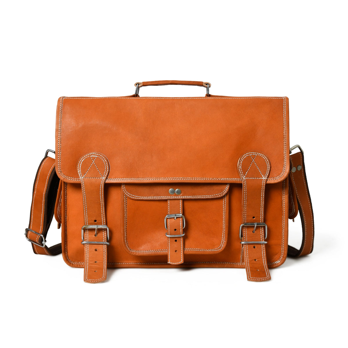 Ginger Grip Leather Briefcase by Classy Leather Bags