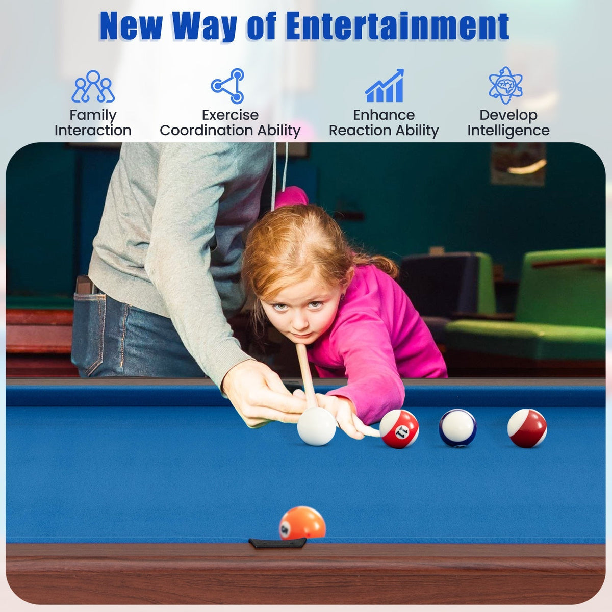 48 inch wooden pool game table, GBruno Store, view 16