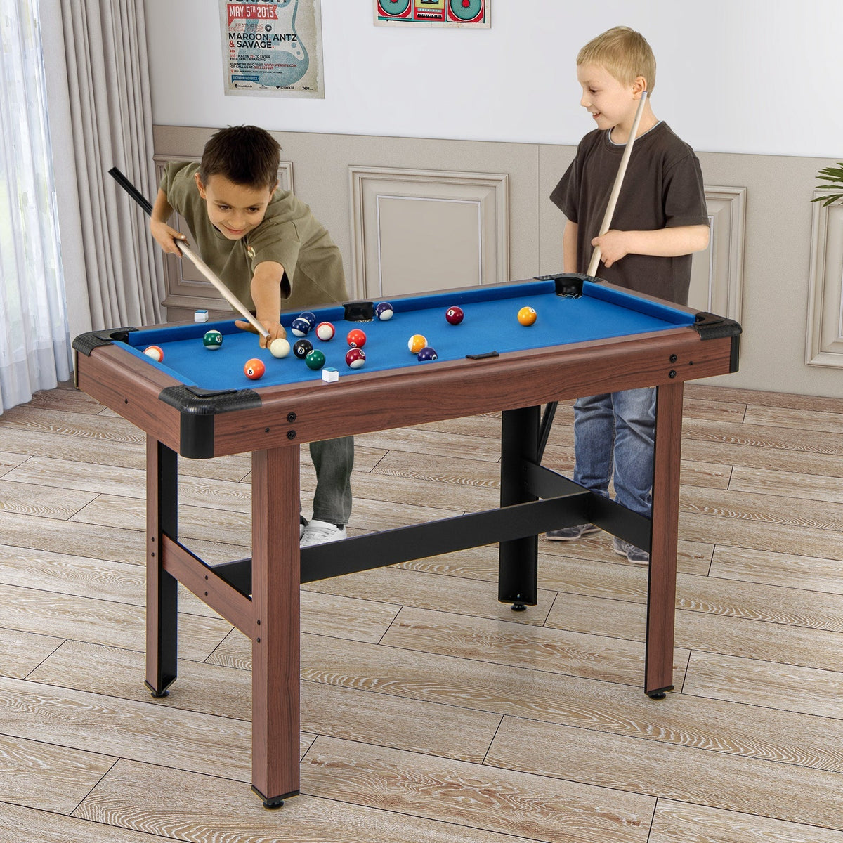 48 inch wooden kids pool table with cues by GBruno Store, view 4