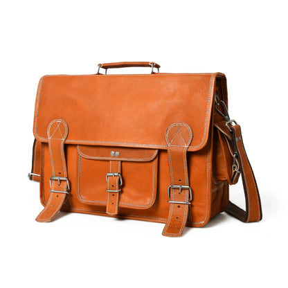 Ginger Grip Leather Briefcase by Classy Leather Bags