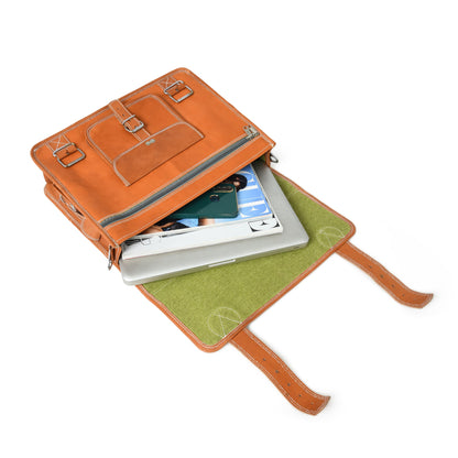 Ginger Grip Leather Briefcase by Classy Leather Bags