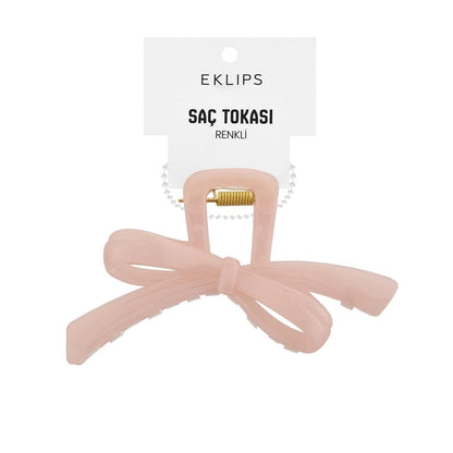 Eklips Ribbon Claw Clip Elegant Cream Hair Accessory by Beauty Care Bag