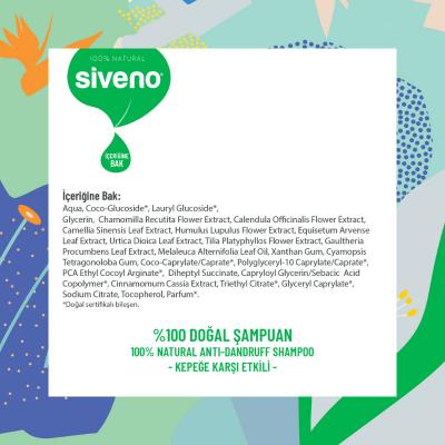 Siveno Anti-Dandruff Shampoo - Natural Tea Tree Oil Shampoo for Soothing Scalp - Dermatologically Tested, 10.14 fl oz by Beauty Care Bag