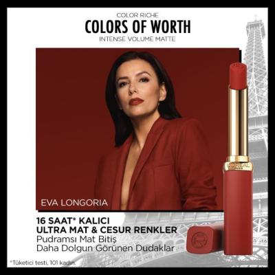 Loreal Paris Color Riche: Volumizing Matte Lipstick with Hyaluronic Acid - Intense Long Lasting Orange Color by Beauty Care Bag
