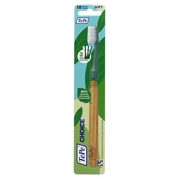 TePe Eco-Friendly Manual Toothbrush with Soft Bristles and Replaceable Heads - Sustainable Oral Care by Beauty Care Bag