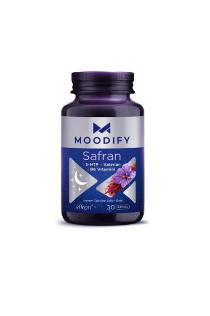 Moodify - Safran Extract with 5-HTP, Valerian, Vitamin B6 - 30 Capsules by Beauty Care Bag