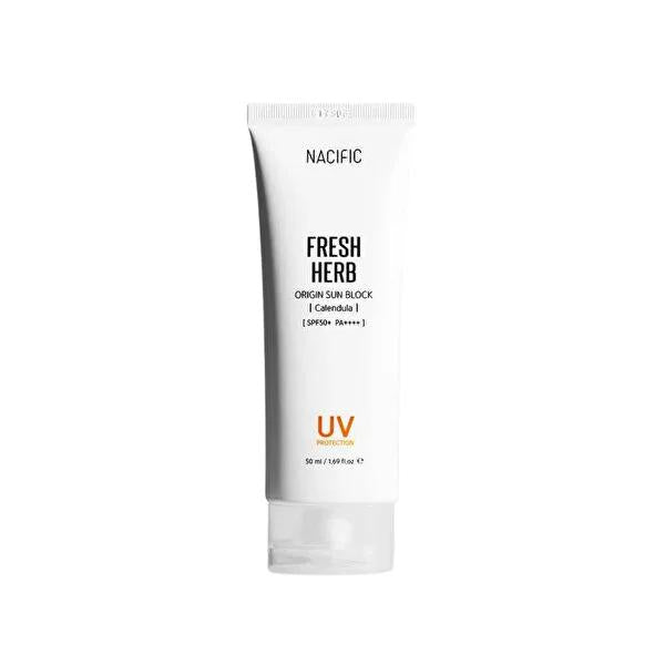 Nacific Fresh Herb Origin High Protection Sunscreen SPF 50 - Non-Whitening, Sebum Control, UVA/UVB Defense: Korean Daily Sun Protection by Beauty Care Bag
