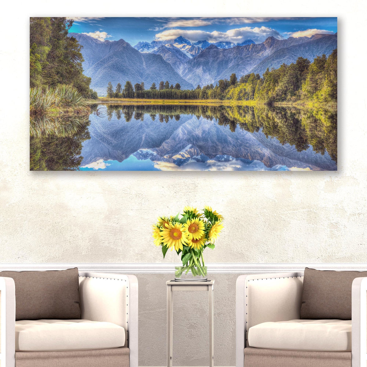 Tailored Canvases "Mirror Lake" canvas print of Aoraki / Mount Cook reflected in Lake Matheson