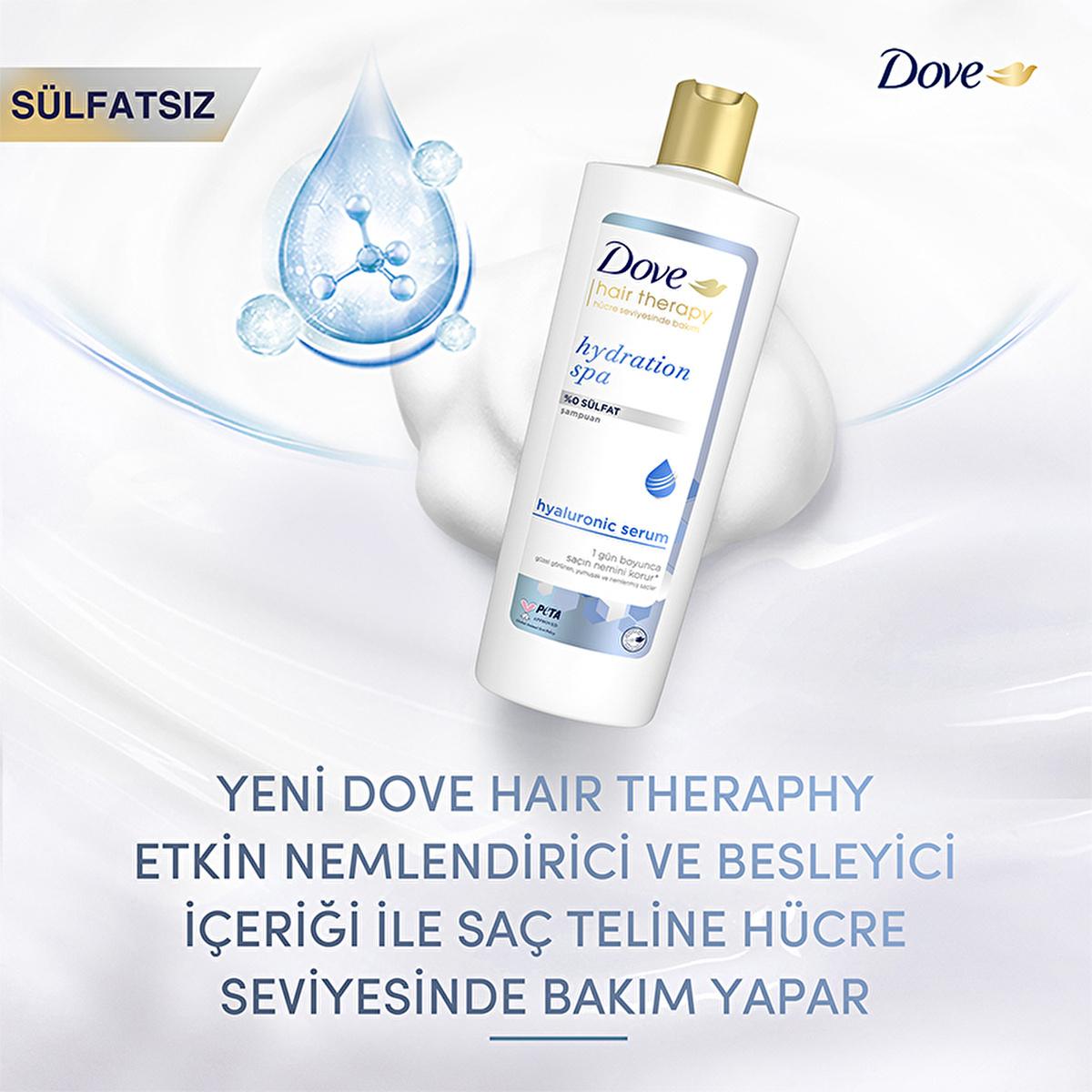 Dove Hair Therapy Hydration Spa Shampoo: Intense Moisture for Dry & Damaged Hair - Hyaluronic Acid, Deep Scalp Care, Stronger Hair by Beauty Care Bag