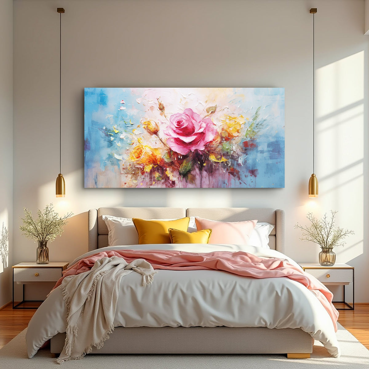 Rose Flower Wall Art by Tailored Canvases