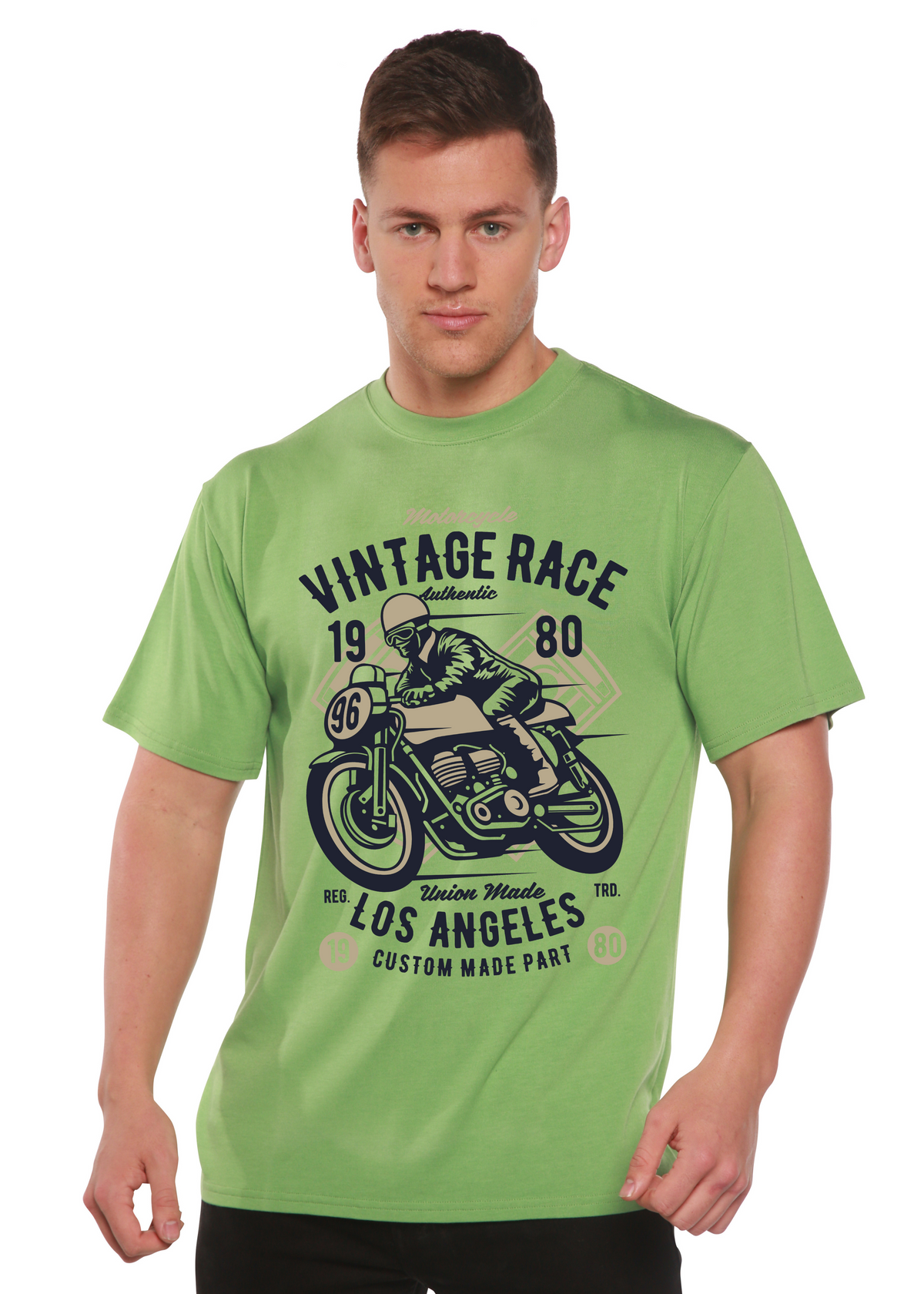Vintage Race men's bamboo graphic T-shirt – view 5