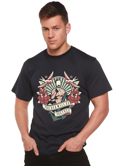 The Sea Will men's bamboo graphic T-shirt – view 2