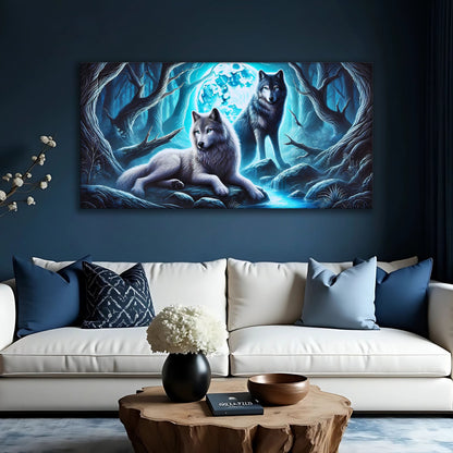 3D Wolves Wall Art canvas by Tailored Canvases, view 2