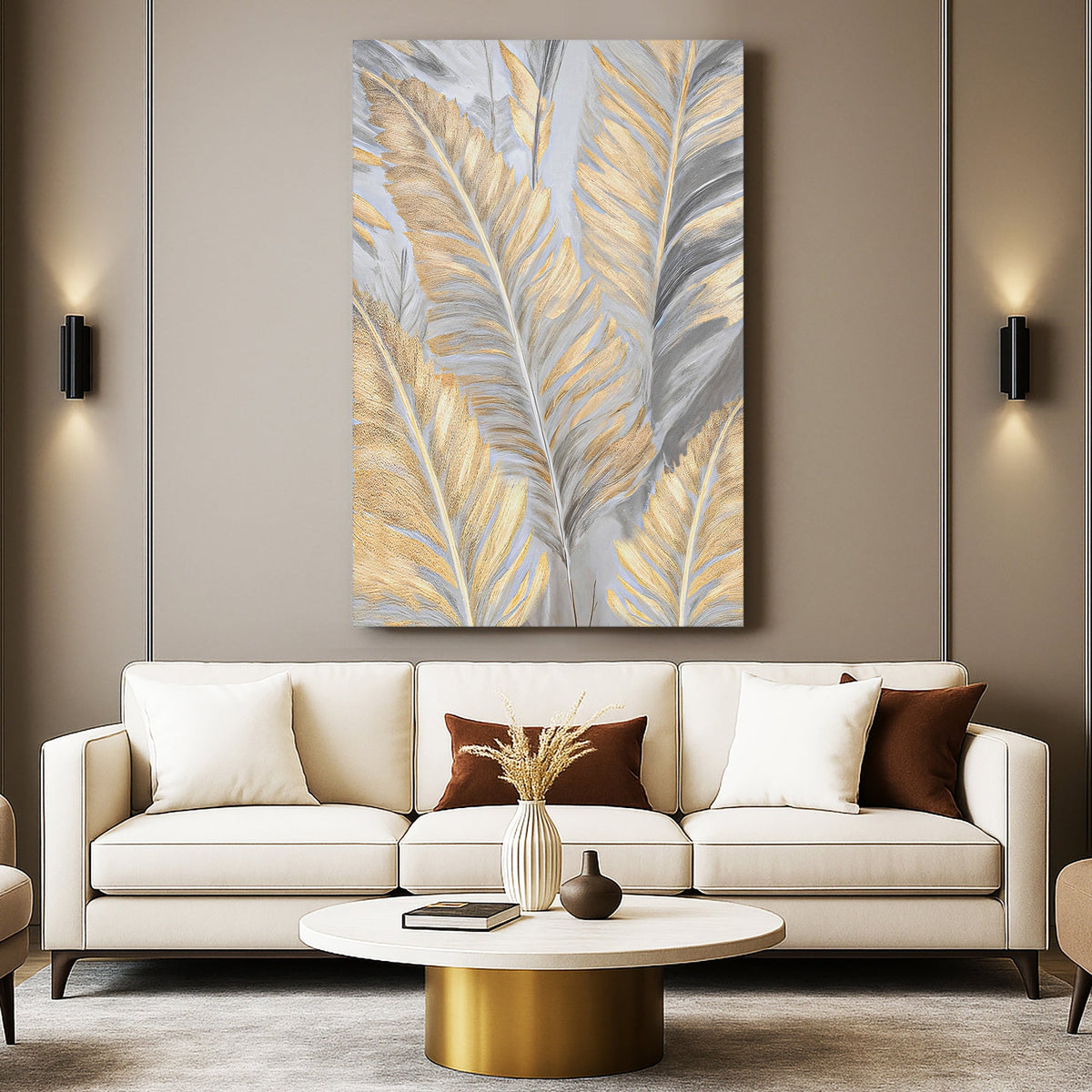 Luxury Gold and Silver Leaf Wall Art by Tailored Canvases