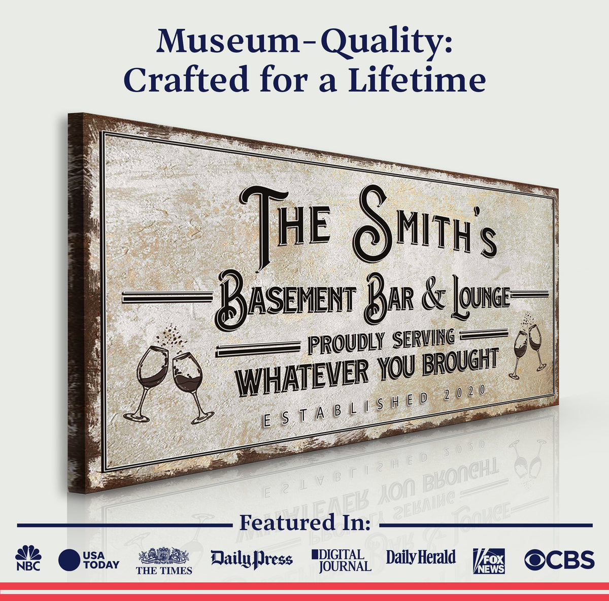 Basement Bar And Lounge Sign X by Tailored Canvases