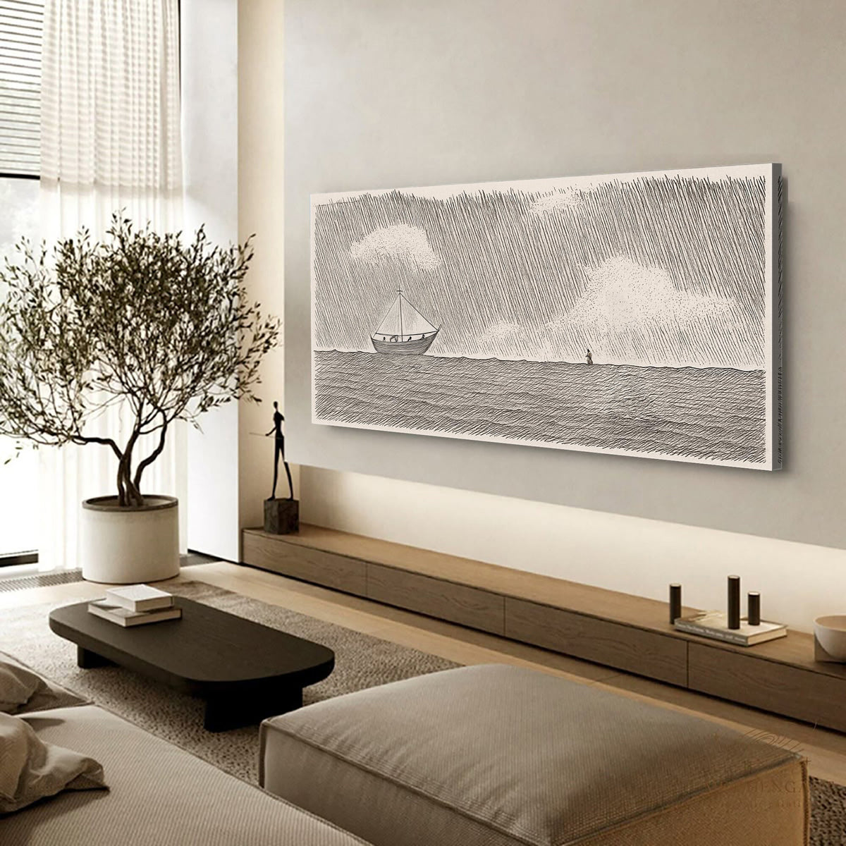 Jesus Walking On Water Faith Wall Art II by Tailored Canvases