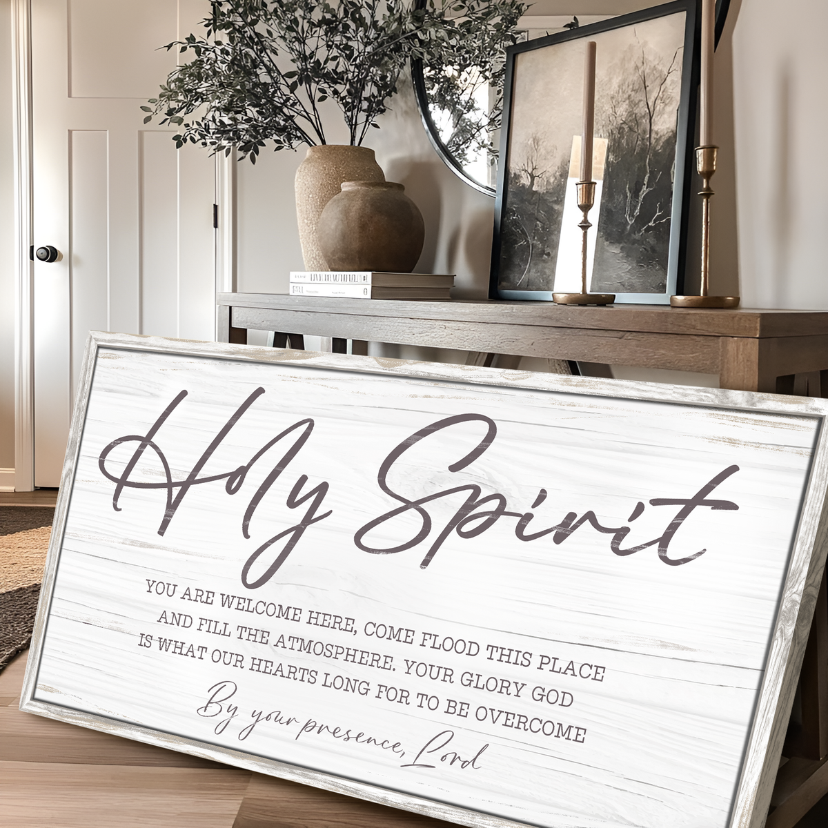 Holy Spirit You are Welcome Here Faith Sign III by Tailored Canvases