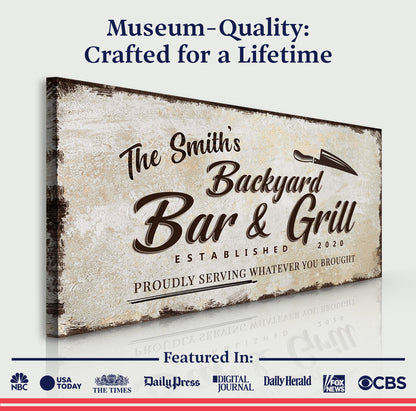 Backyard Bar & Grill Sign XVI by Tailored Canvases