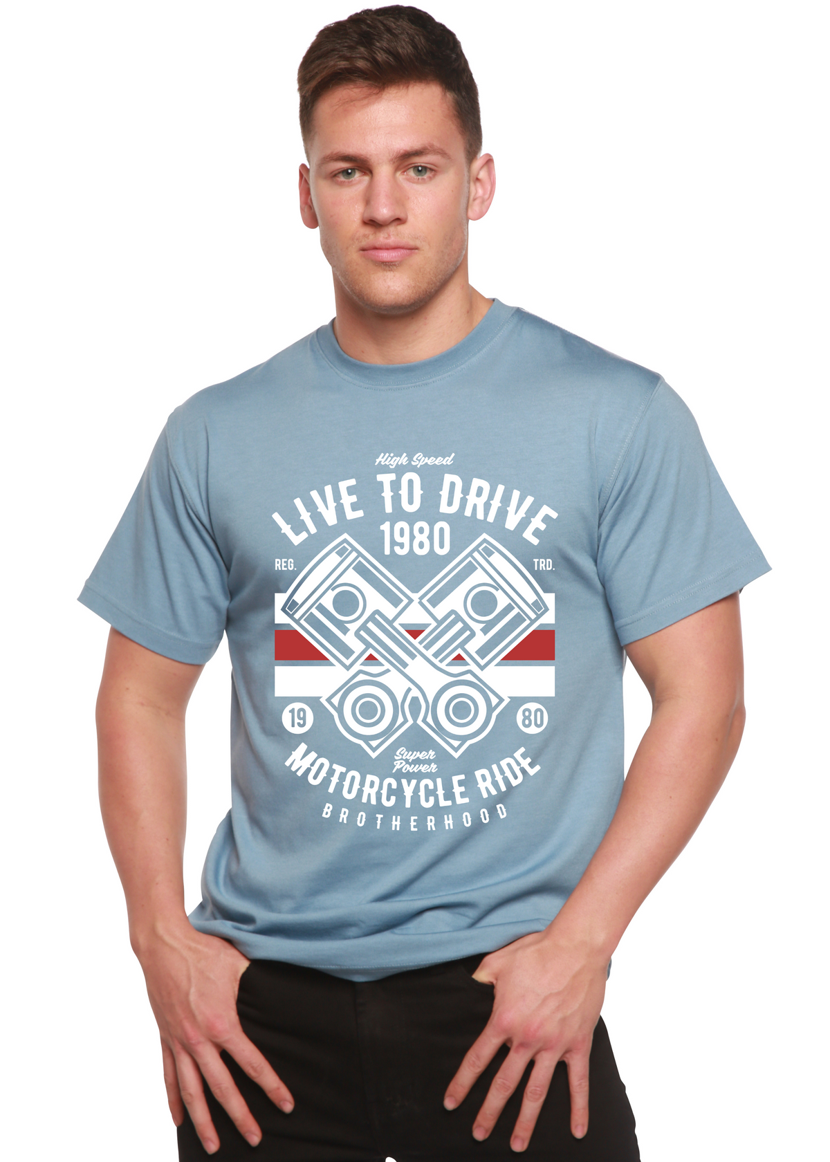 Live to Ride 1980 men's bamboo graphic T-shirt – view 5