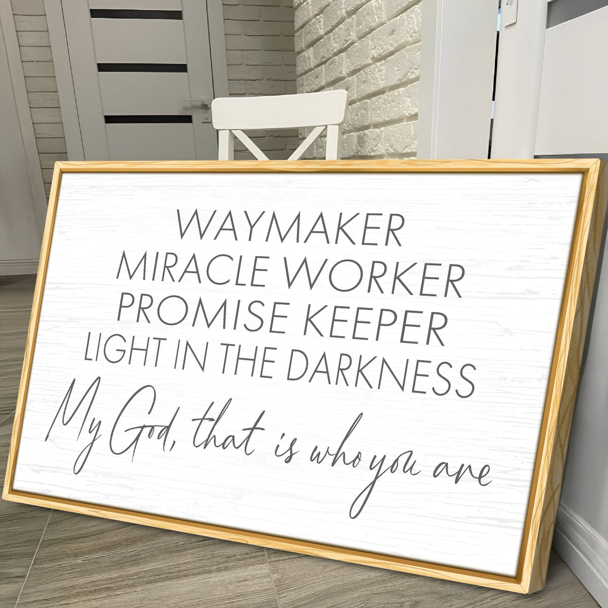 My God Way Maker Miracle Worker Faith Sign II by Tailored Canvases