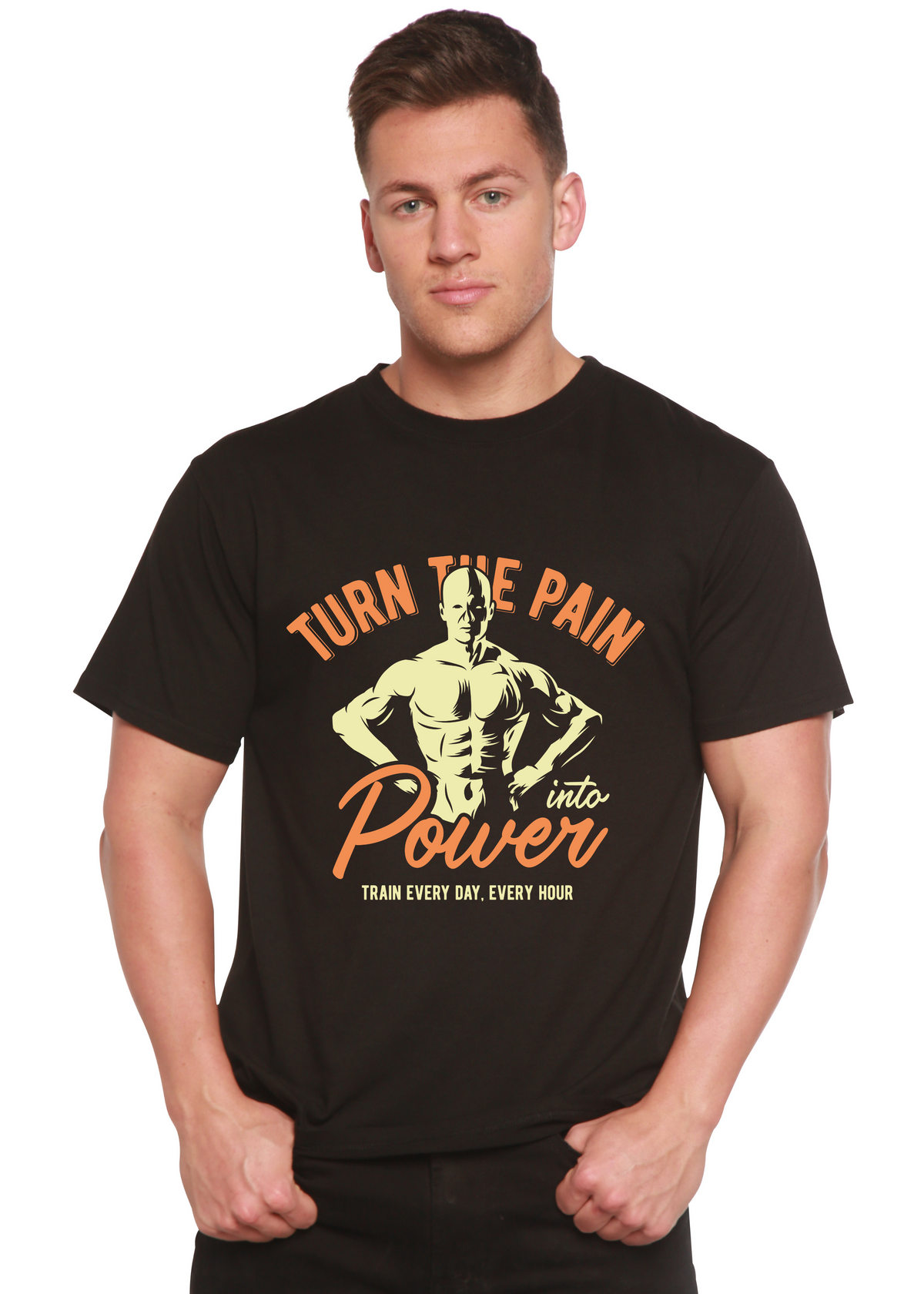 Turn the Pain men's short sleeve graphic T-shirt in bamboo viscose and organic cotton