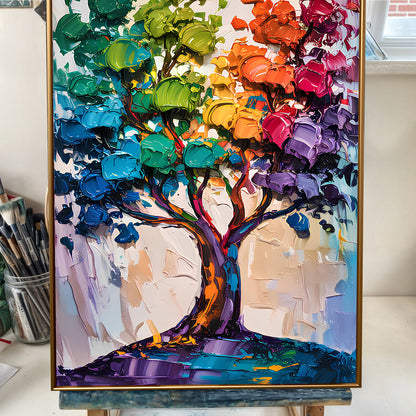 Rainbow Tree Abstract Wall Art by Tailored Canvases