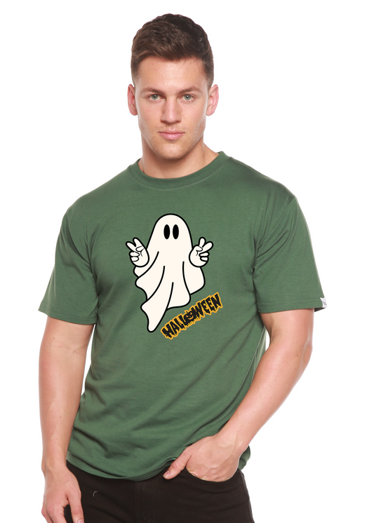Halloween Ghost unisex bamboo graphic T-shirt – view 2