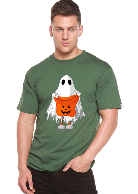 Boo Halloween men's short sleeve graphic T-shirt in bamboo viscose and organic cotton