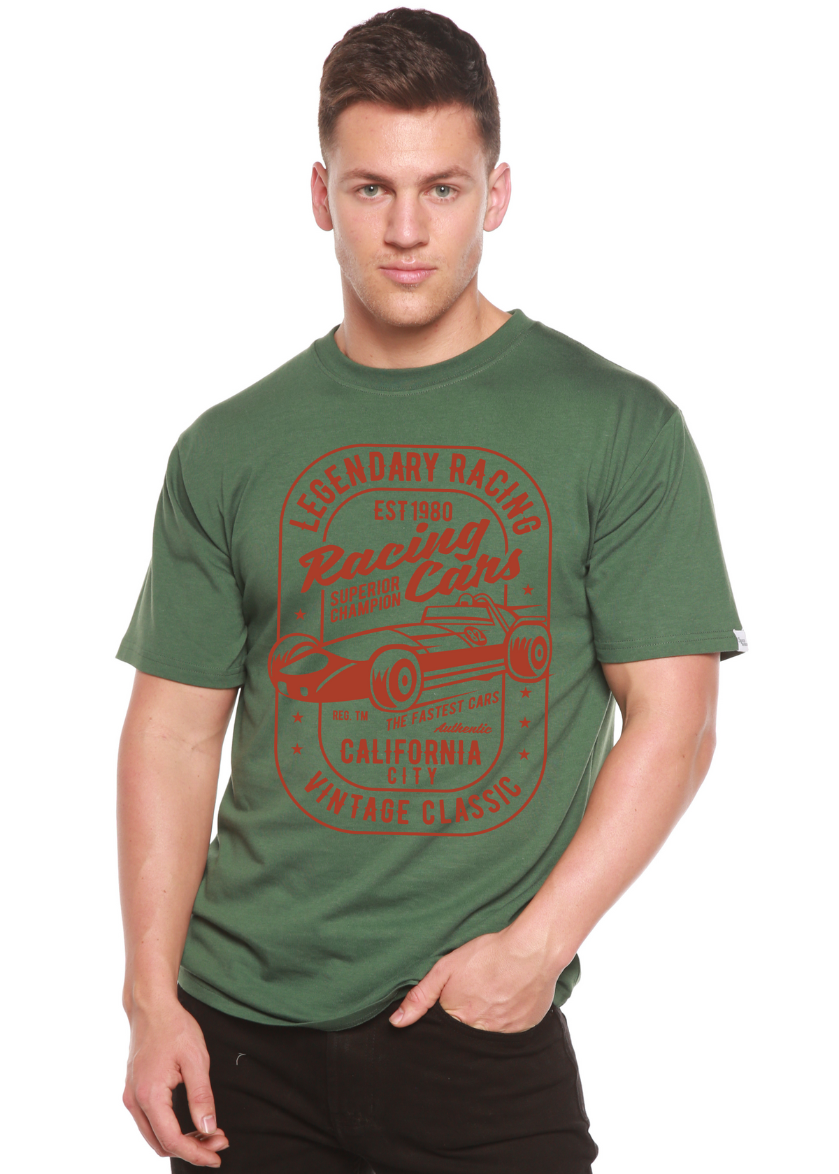 Legendary Racing Cars men's bamboo graphic T-shirt – view 5