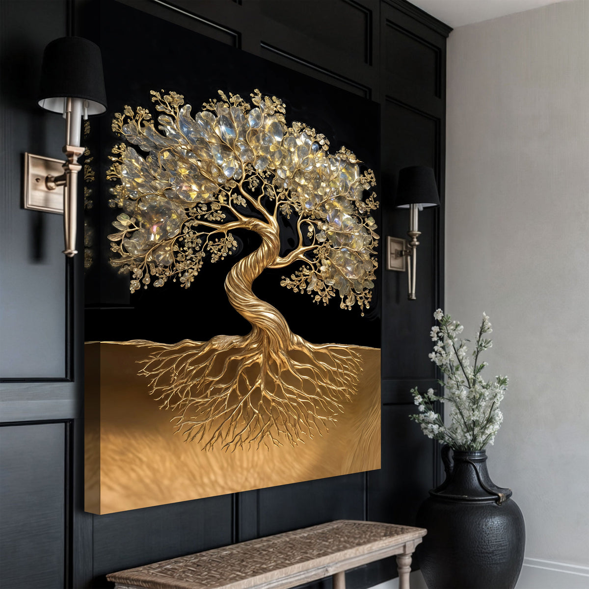 3D Minimalist Tree of Life Wall Art canvas by Tailored Canvases, view 4