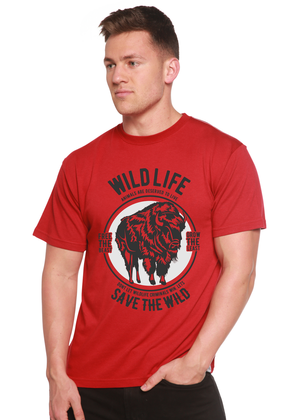 Wild Life men's bamboo graphic T-shirt – view 6