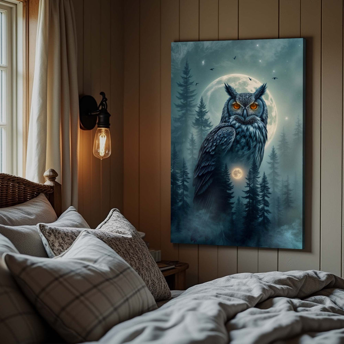 Owl Double Exposure Wall Art II by Tailored Canvases