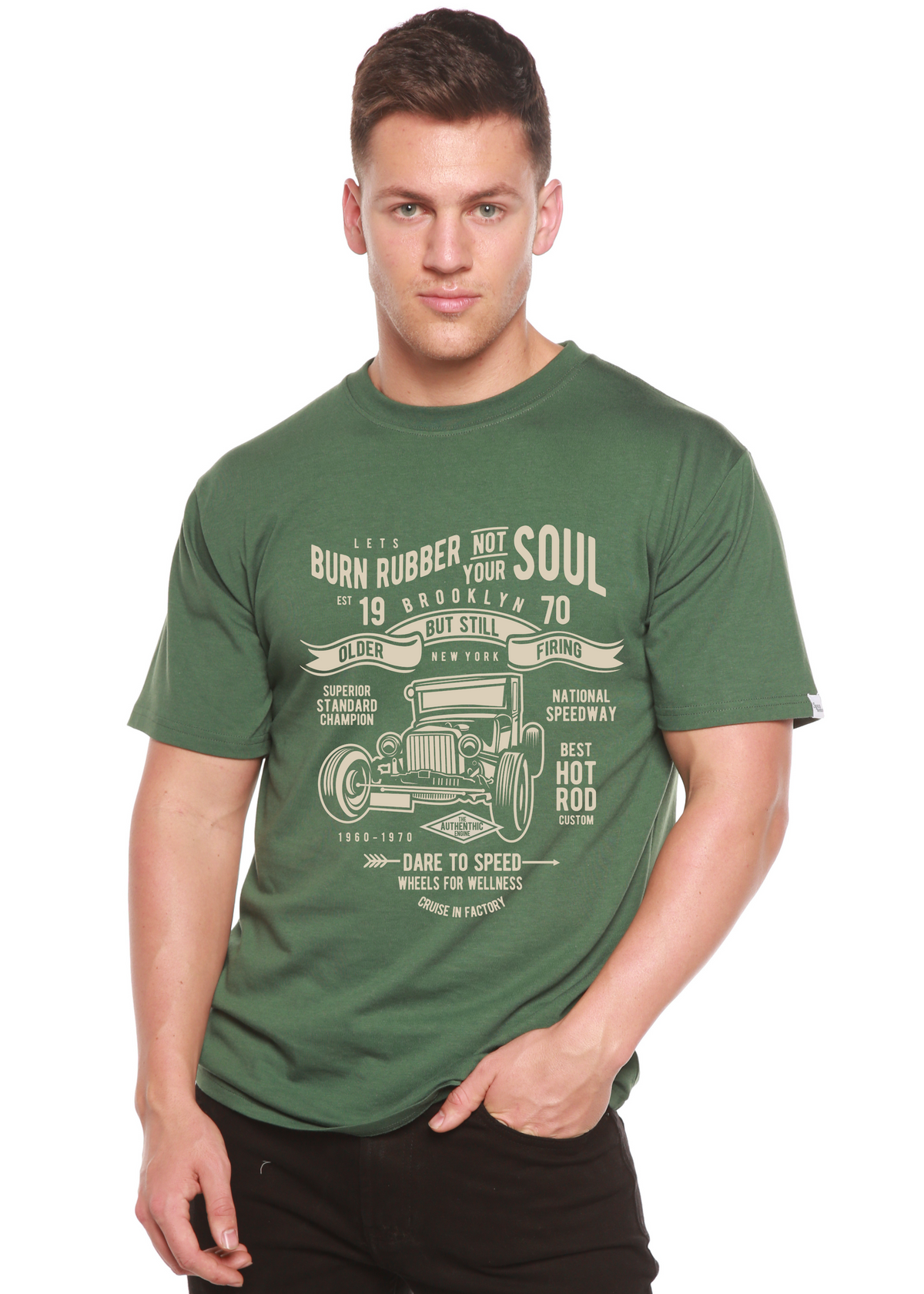 Burn Rubber men's bamboo graphic T-shirt – view 6