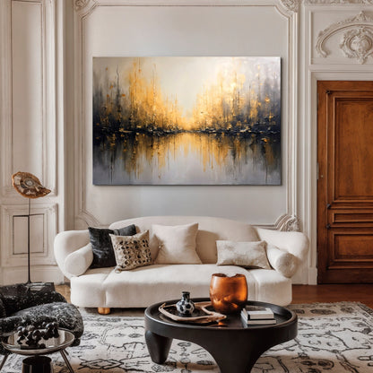 Golden Reflections Abstract Wall Art by Tailored Canvases