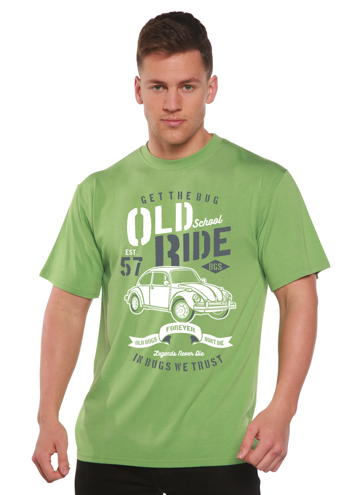 Old School Ride men's bamboo graphic T-shirt – view 4
