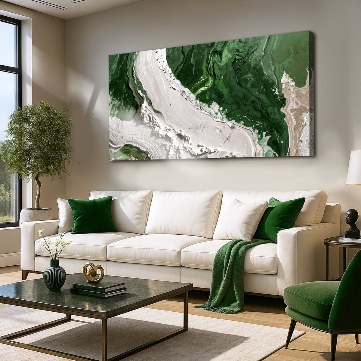 Green Rivers Abstract Wall Art IV by Tailored Canvases